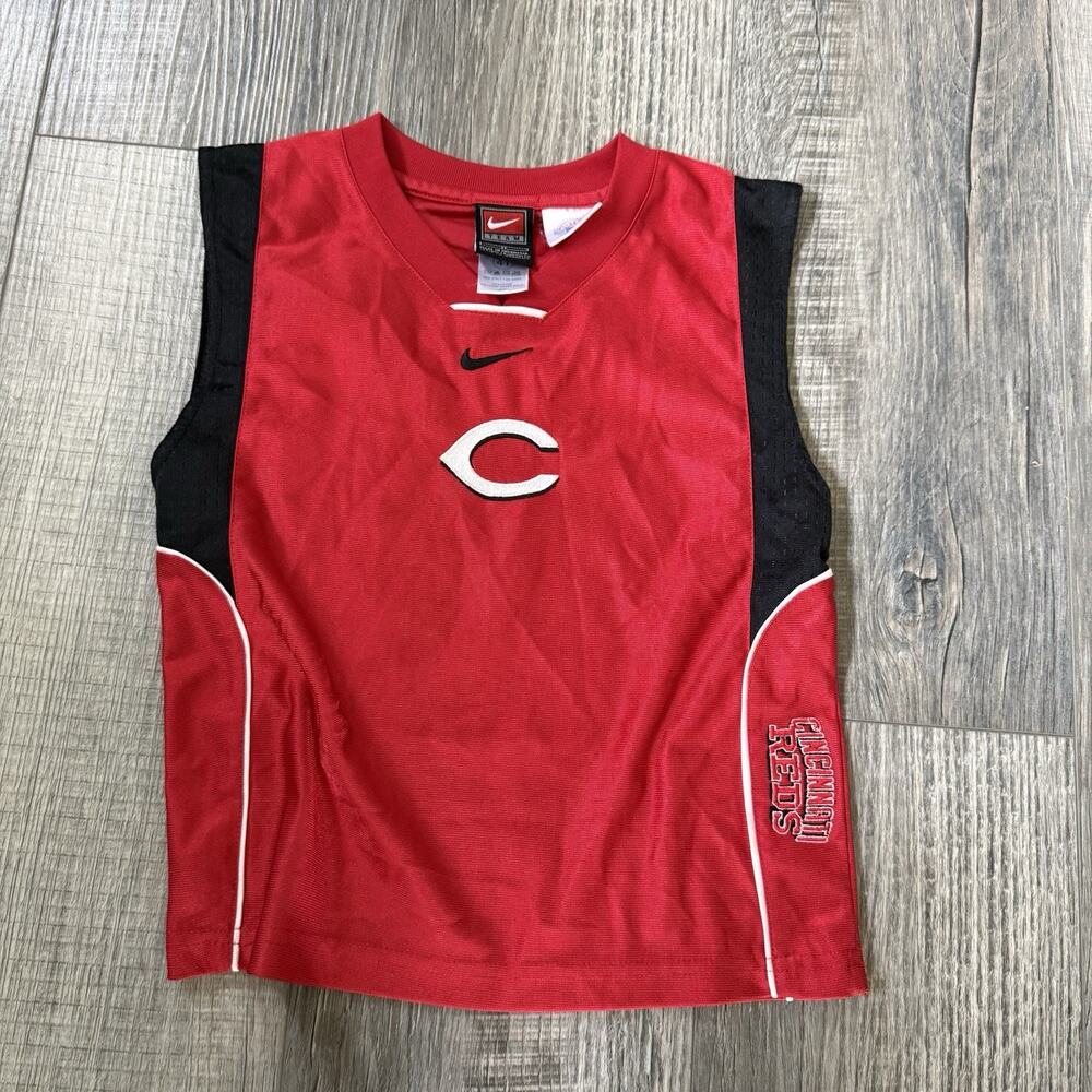 VTG Y2K Nike Team Cincinnati Reds Sleeveless Jersey 4T Toddler MLB Baseball Kids